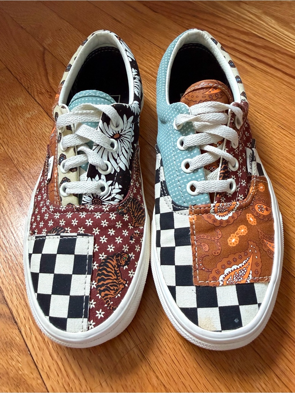 Vans Era Tiger Patchwork Low Top Fall Sneakers Skater Women's 7.5